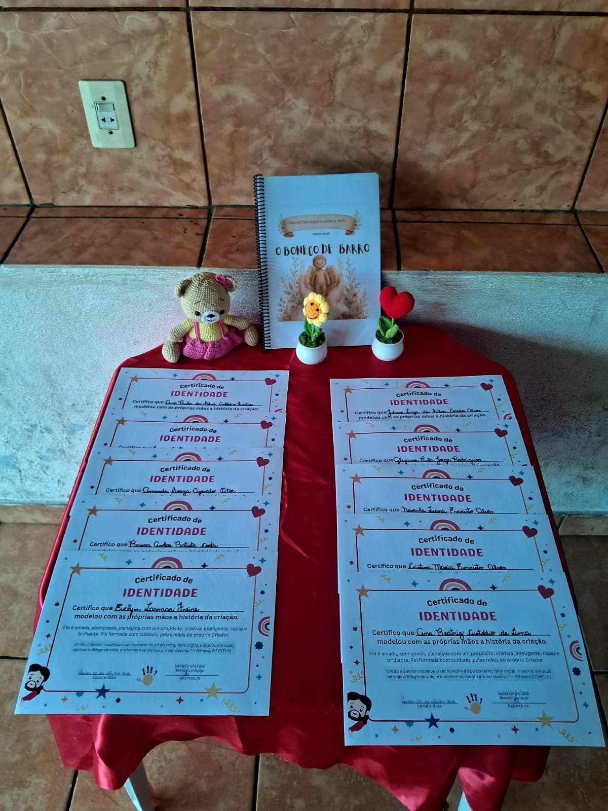 Certificados do projeto O Boneco de Barro